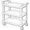 Rubbermaid Commercial 3-Shelf Mobile Utility Cart, Aluminum, 300 lb Load Capacity, 3 Shelves, 40.6" W, 37.8" H RCP409100BK - alternate 3